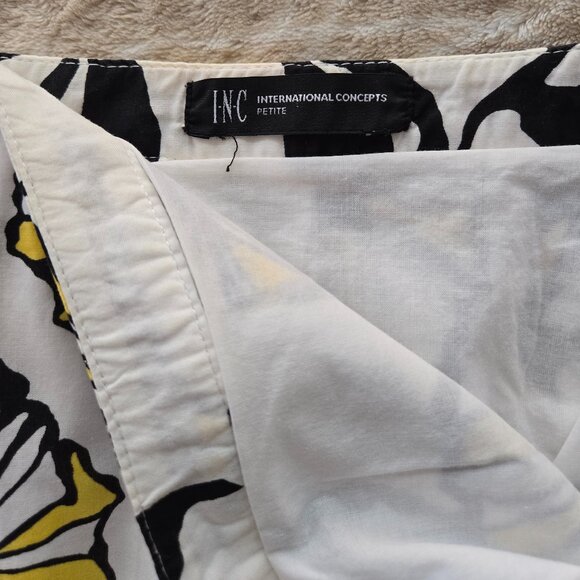 INC International Concepts Knee‑Length Cotton Skirt - Size 2-4 Petite - Picture 6 of 7
